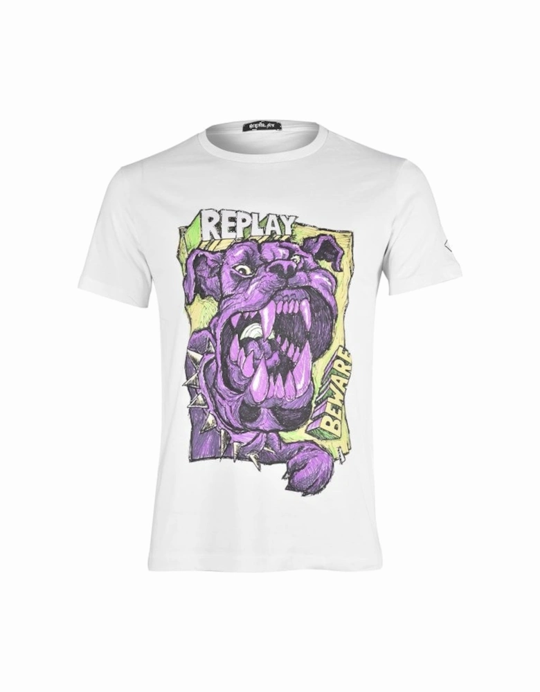 Beware of the Dog Pop Art T-Shirt, White