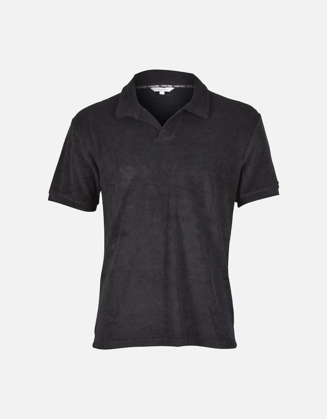 Towelling Polo Shirt, Black, 8 of 7