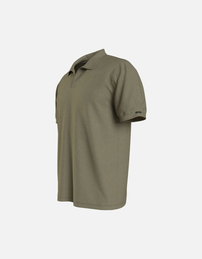 Towelling Polo Shirt, Delta Green