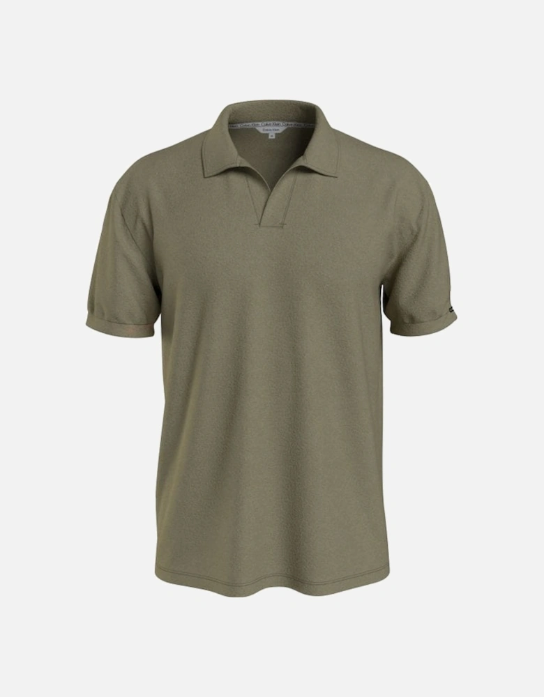 Towelling Polo Shirt, Delta Green