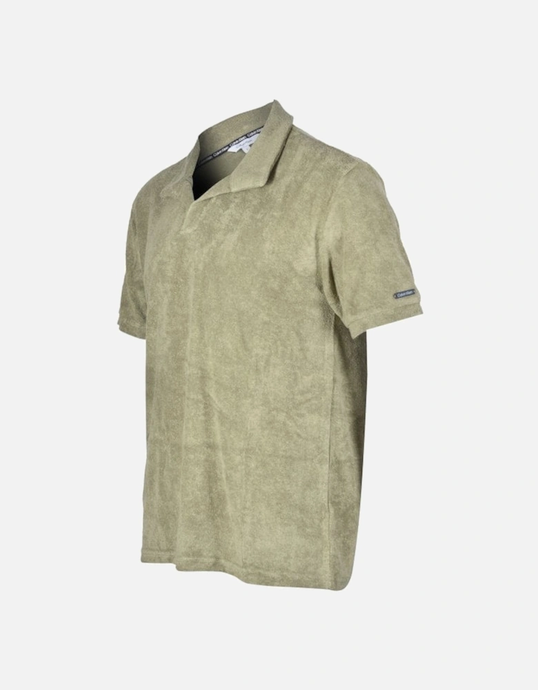 Towelling Polo Shirt, Delta Green