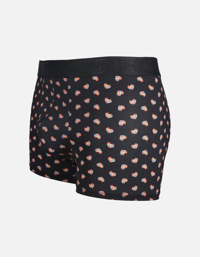 Romeo Hearts Print Boxer Brief, Black