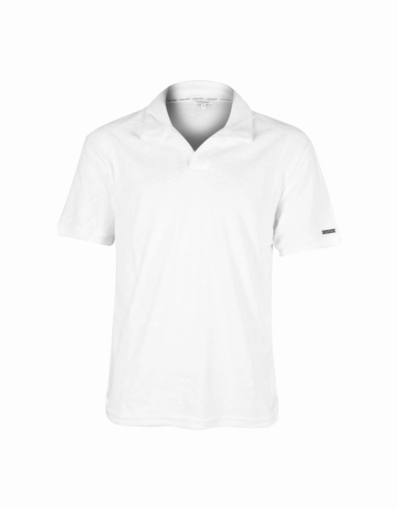 Towelling Polo Shirt, White