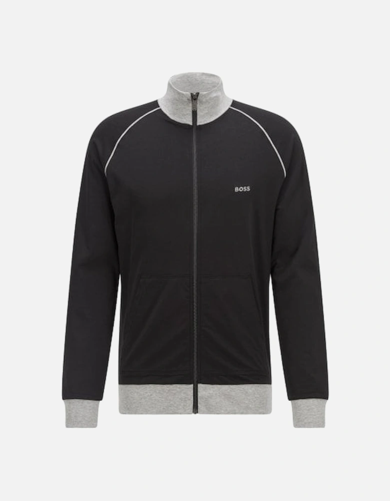 Big & Tall Zip-Thru Loungewear Track Jacket, Black/grey