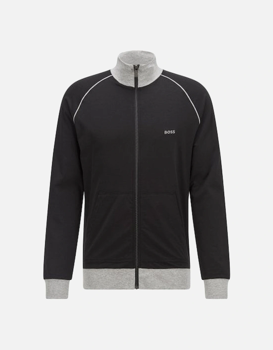 Big & Tall Zip-Thru Loungewear Track Jacket, Black/grey, 2 of 1