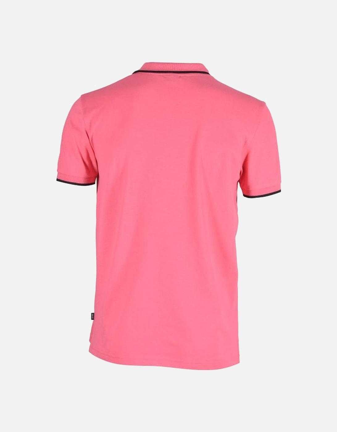 Jeans Qtr Zip Contrast Pique Polo Shirt, Pink/black