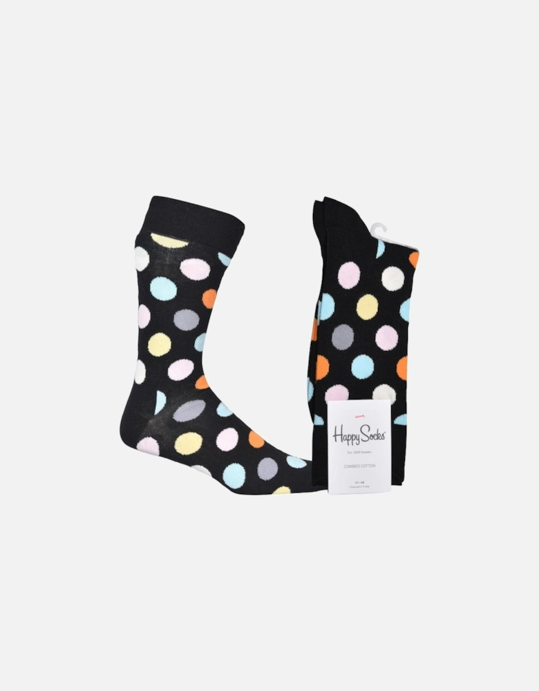 Big Dot Socks, Black/Multi