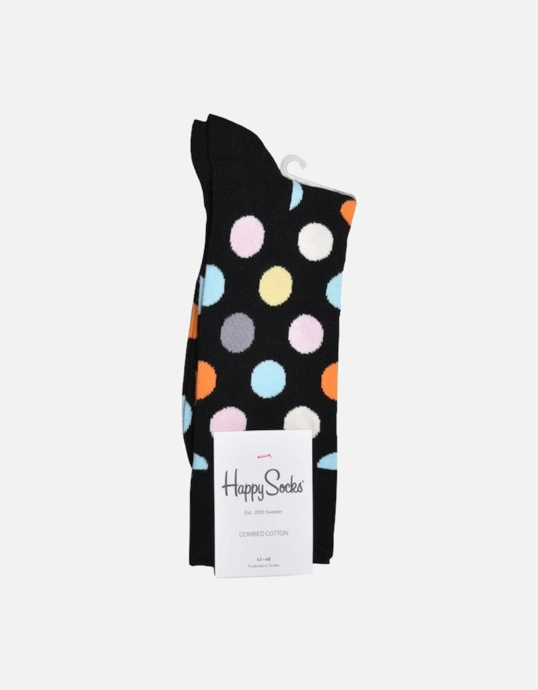 Big Dot Socks, Black/Multi