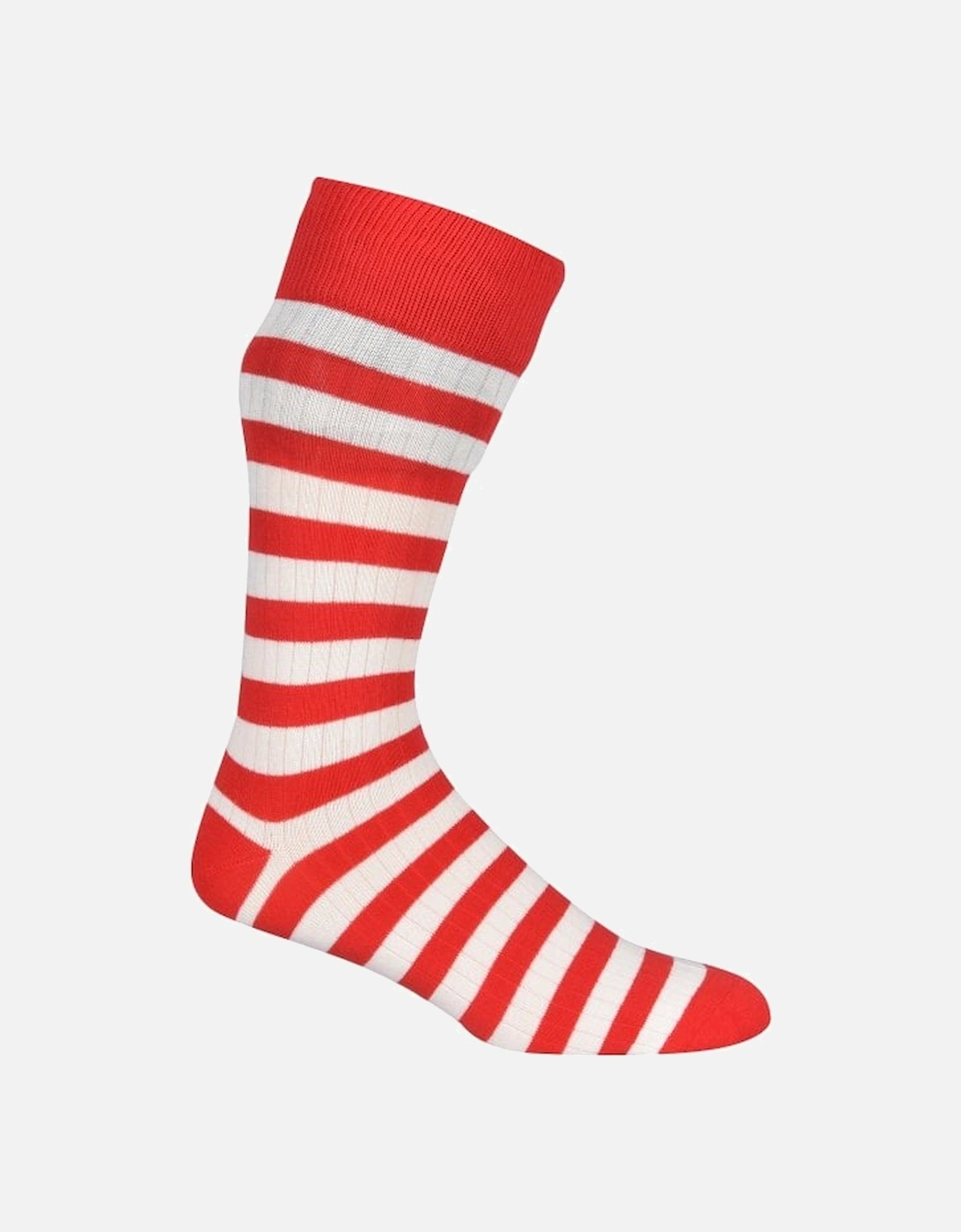 2-Pack Fair Isle & Stripe Socks Gift Box, Red/White