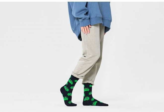 Frog Socks, Black/green