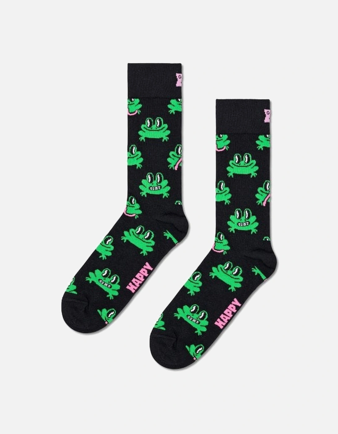 Frog Socks, Black/green, 4 of 3