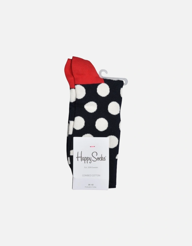 Big Dot Socks, Navy/White