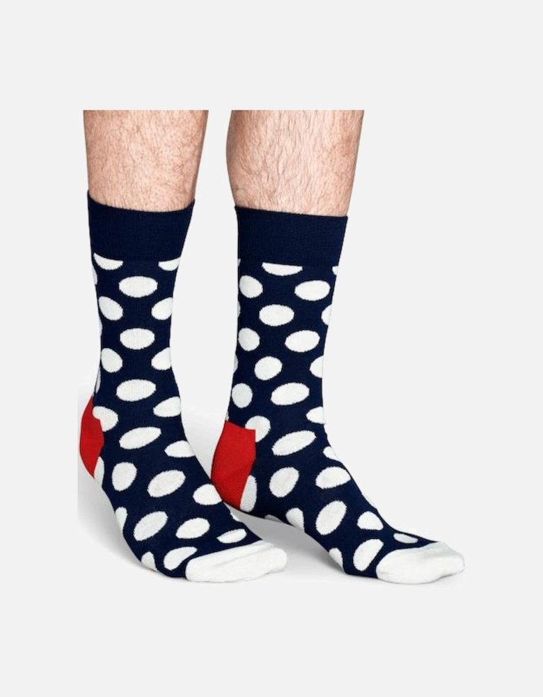 Big Dot Socks, Navy/White