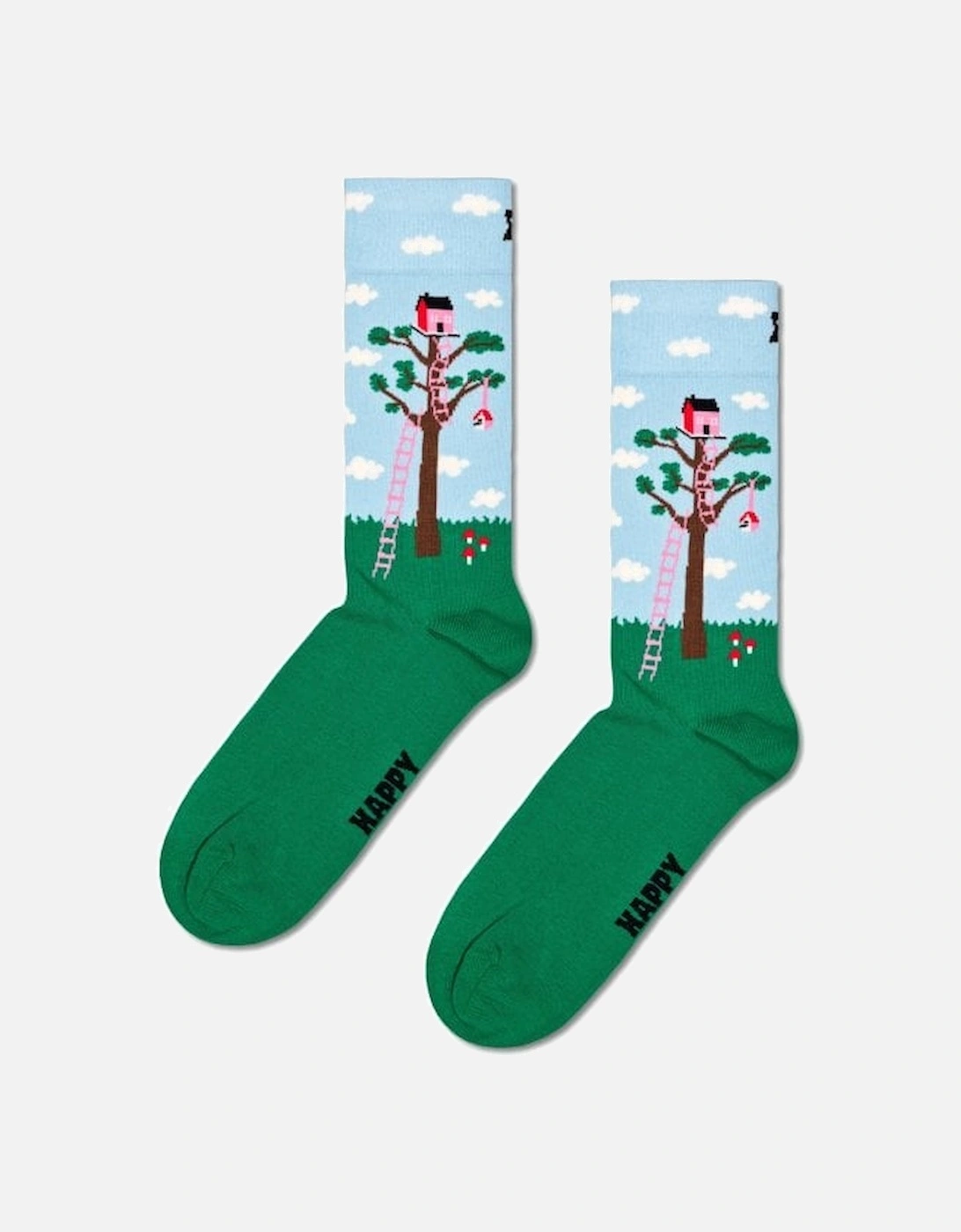 Happy Socks Men's Green Treehouse Socks, - : 10/9.5/9/10.5/11/11.5/12/12.5 Medium