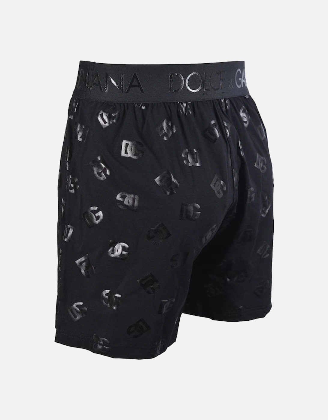 Rubberised DG Logo Lounge Shorts, Black