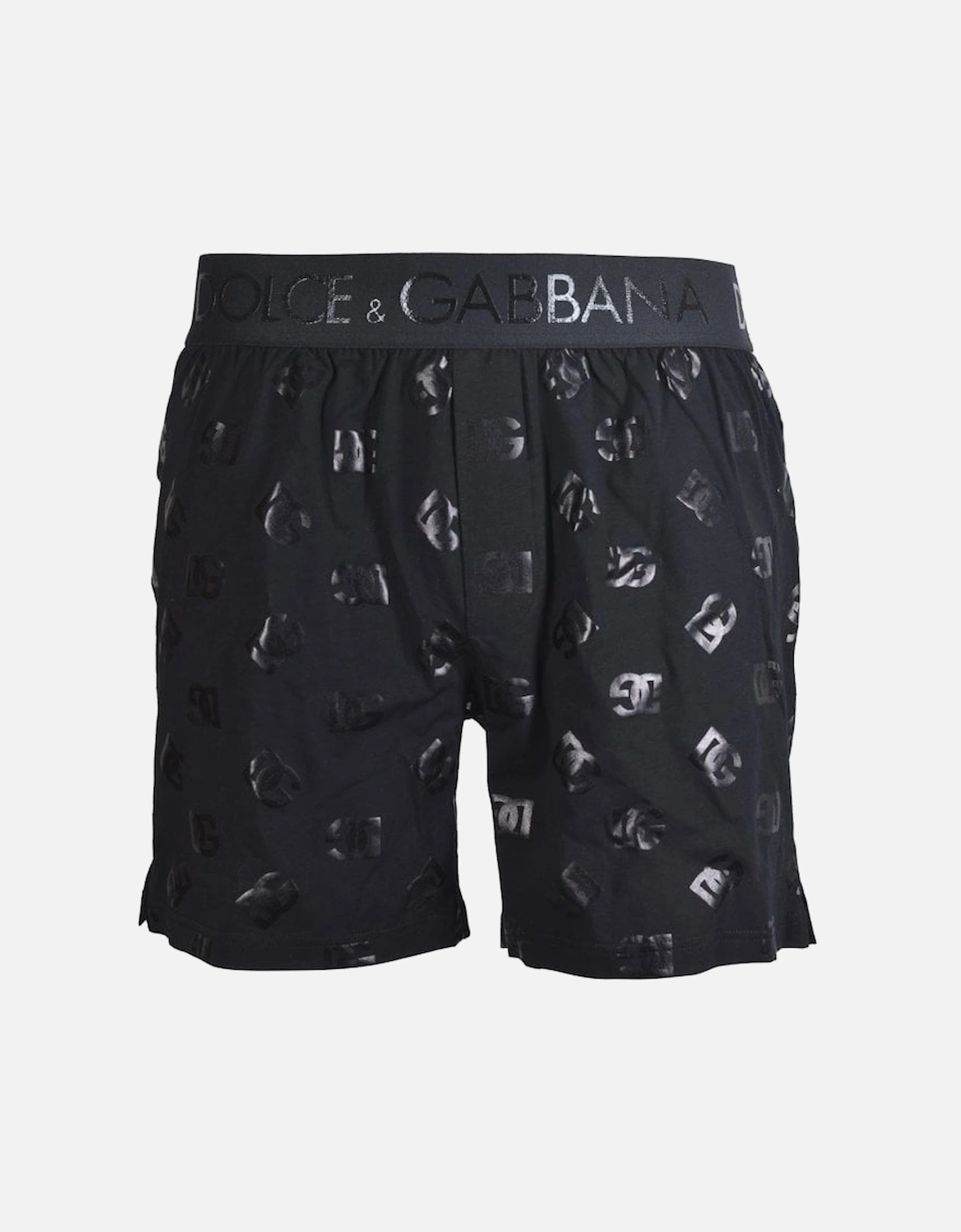 Rubberised DG Logo Lounge Shorts, Black, 5 of 4