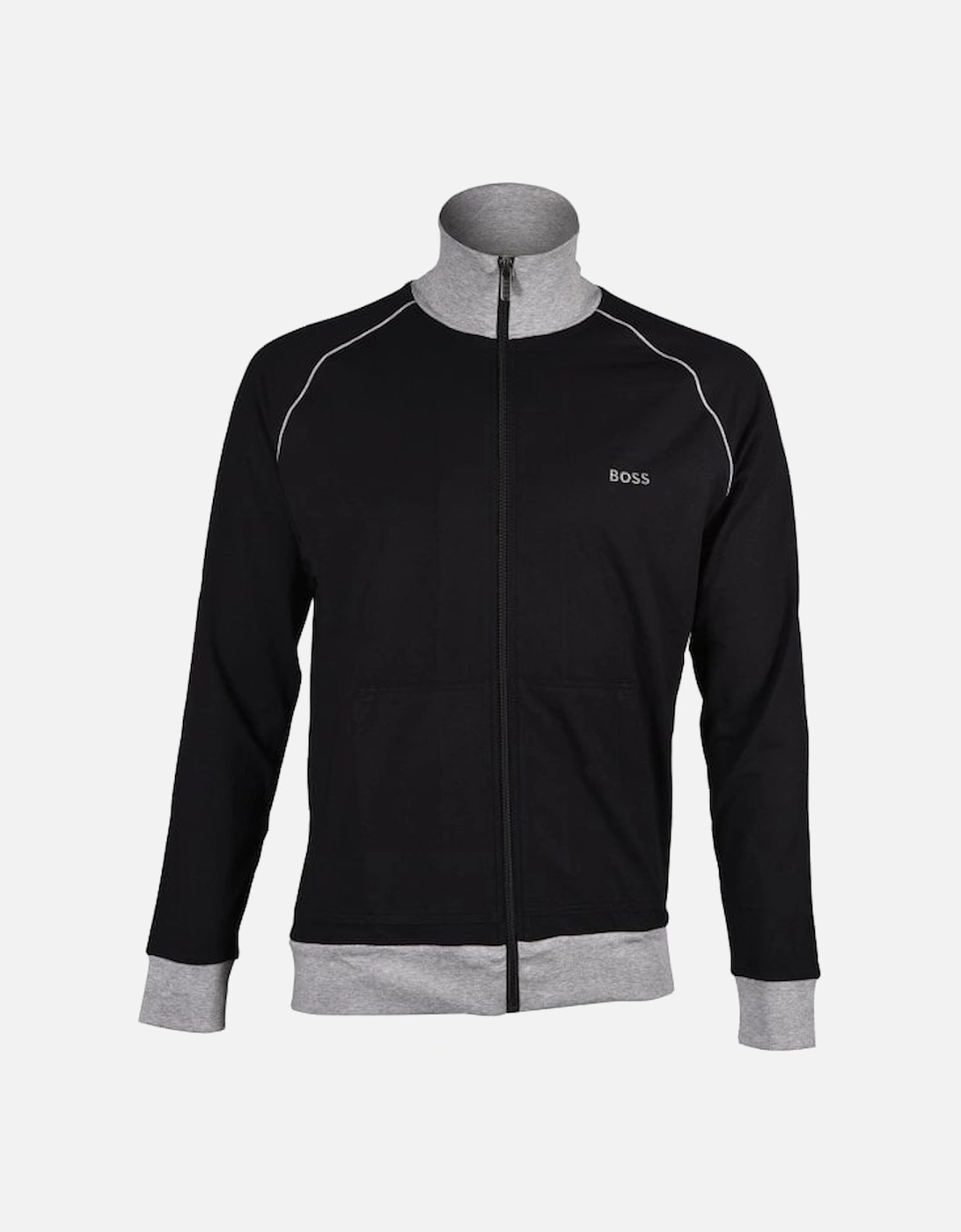 Mix & Match Zip-Thru Loungewear Track Jacket, Black/grey, 4 of 3