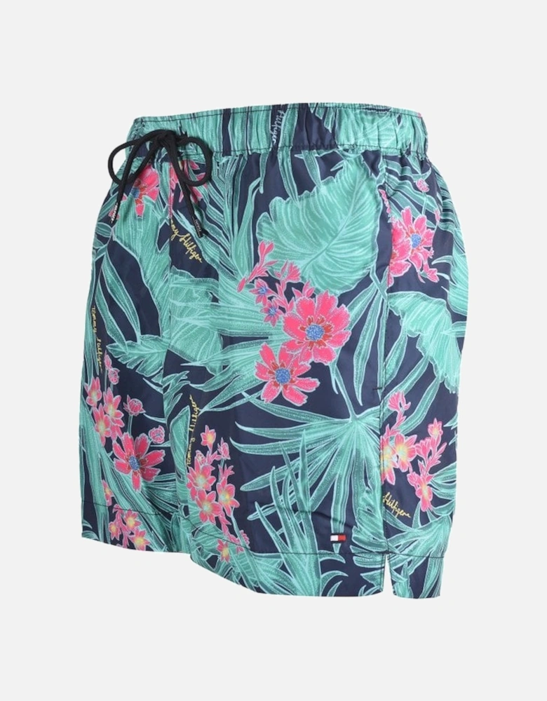 Tropical Swim Shorts, Turquoise/navy