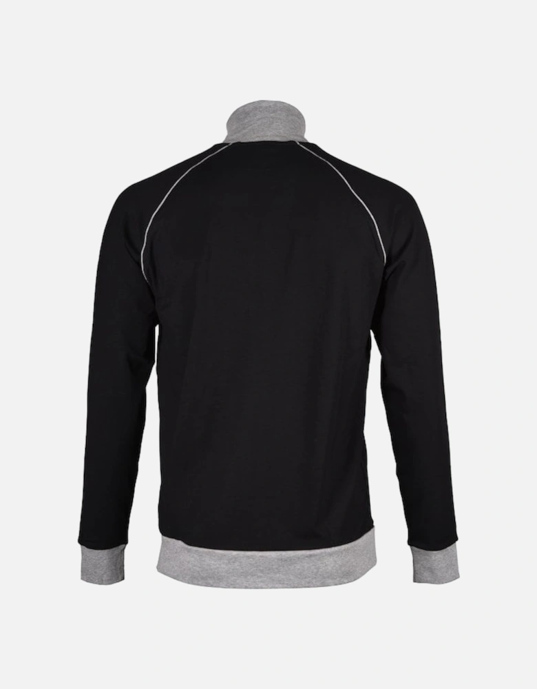 Mix & Match Zip-Thru Loungewear Track Jacket, Black/grey