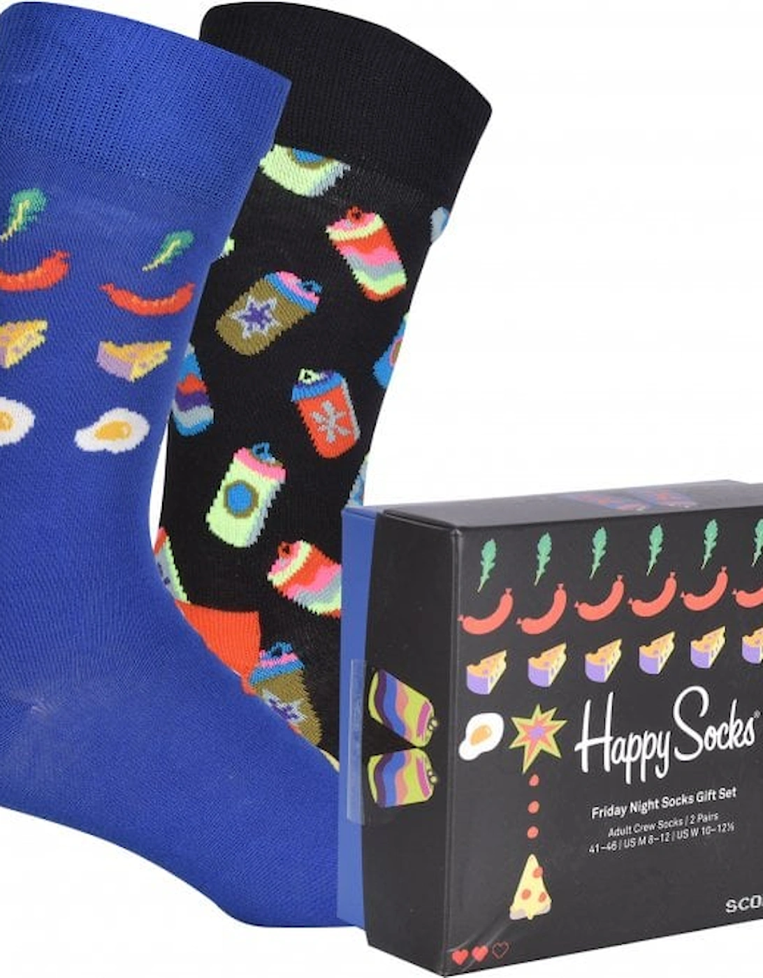 2-Pack Friday Night Socks Gift Box, Black/Blue, 7 of 6