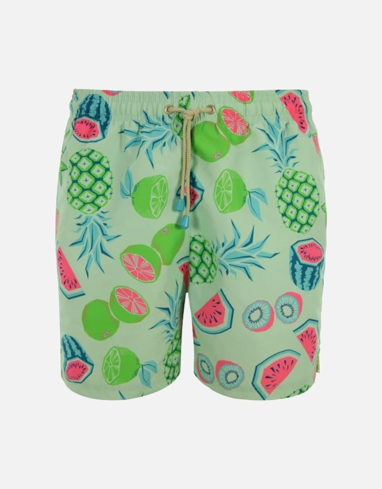 Tuckernuck Mid-Length Fun Fruits Swim Shorts, Blue/Multi