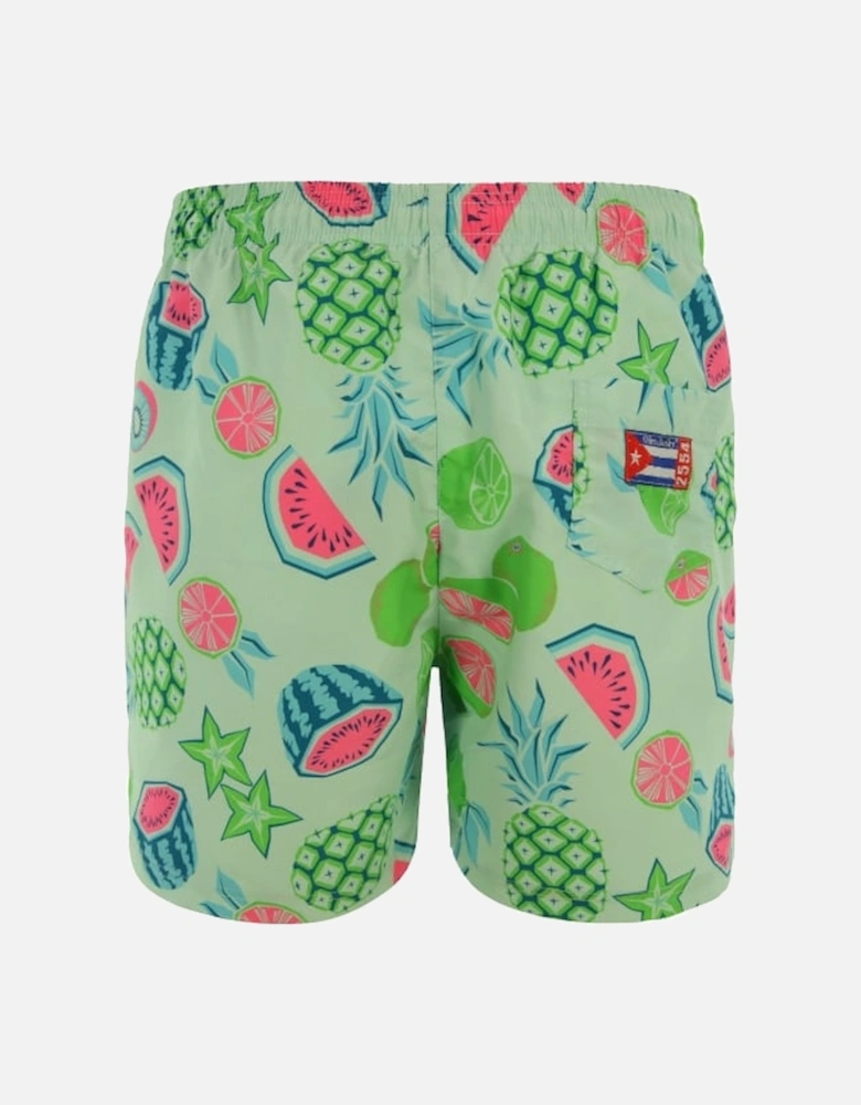 Tuckernuck Mid-Length Fun Fruits Swim Shorts, Blue/Multi