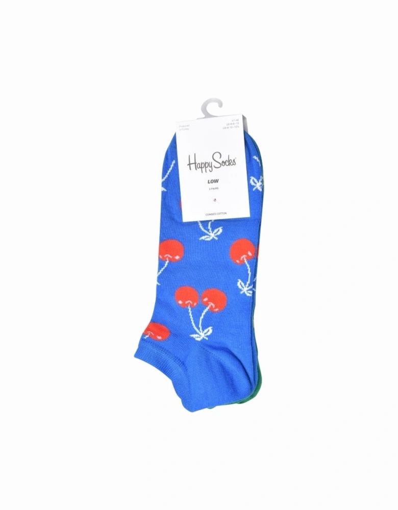 2-Pack Fruit Trainer Socks, Blue/Green