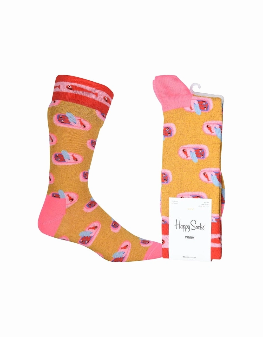 Sardines In A Tin Socks, Gold/pink, 4 of 3