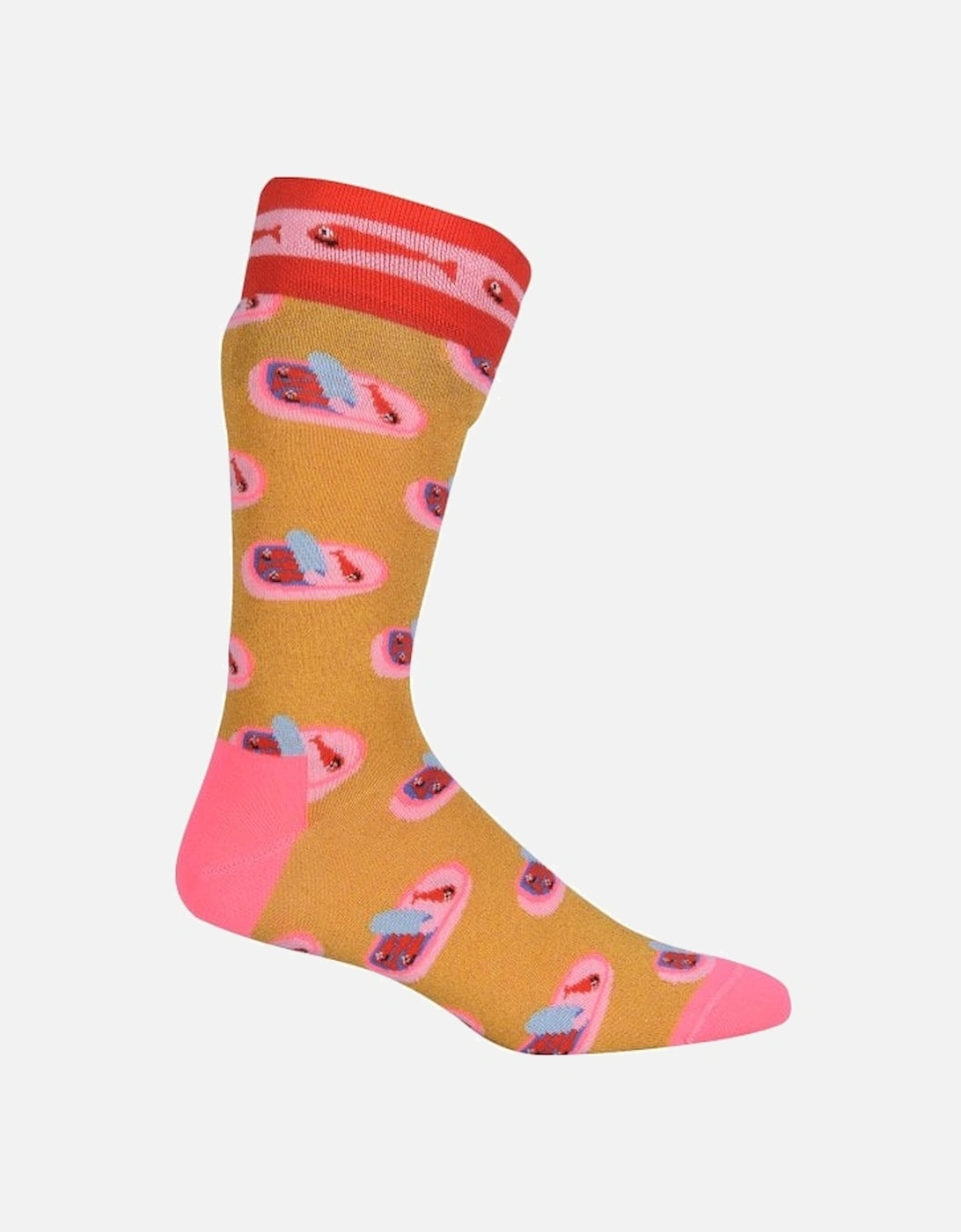 Sardines In A Tin Socks, Gold/pink