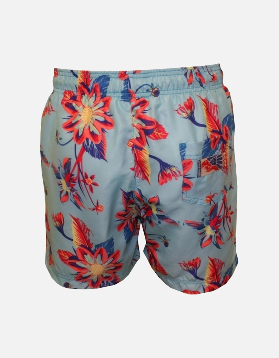 Tuckernuck Original Mid-Length Dahlia Floral Print Swim Shorts, Blue