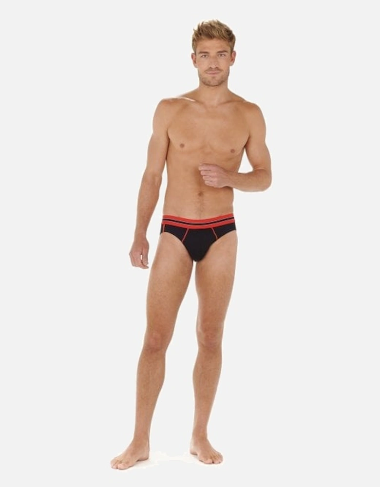 Run Sports Contrast Micro Brief, Black/red