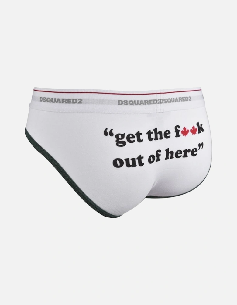 Get The F**k Out Of Here Brief, White/green