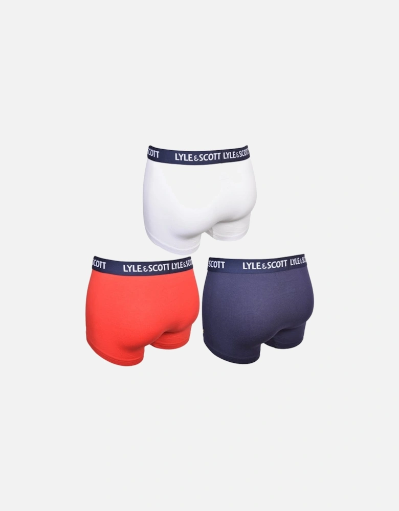 3-Pack Classic Logo Boxer Briefs, Red/White/Navy