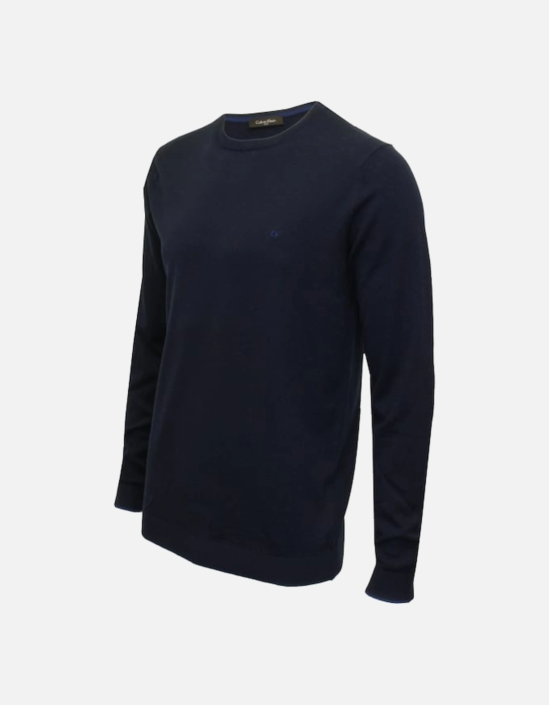 Saul Crew-Neck Ribbed Knit Sweater, Navy