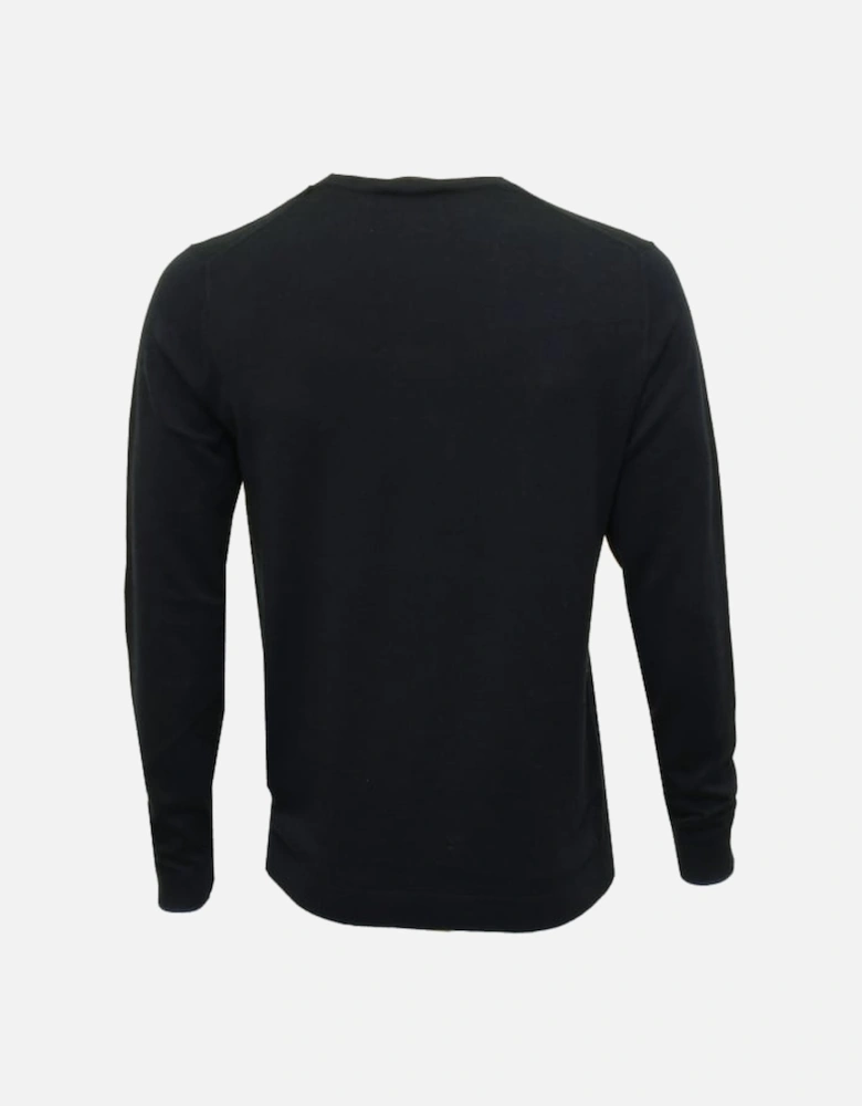 Saul Crew-Neck Ribbed Knit Sweater, Navy