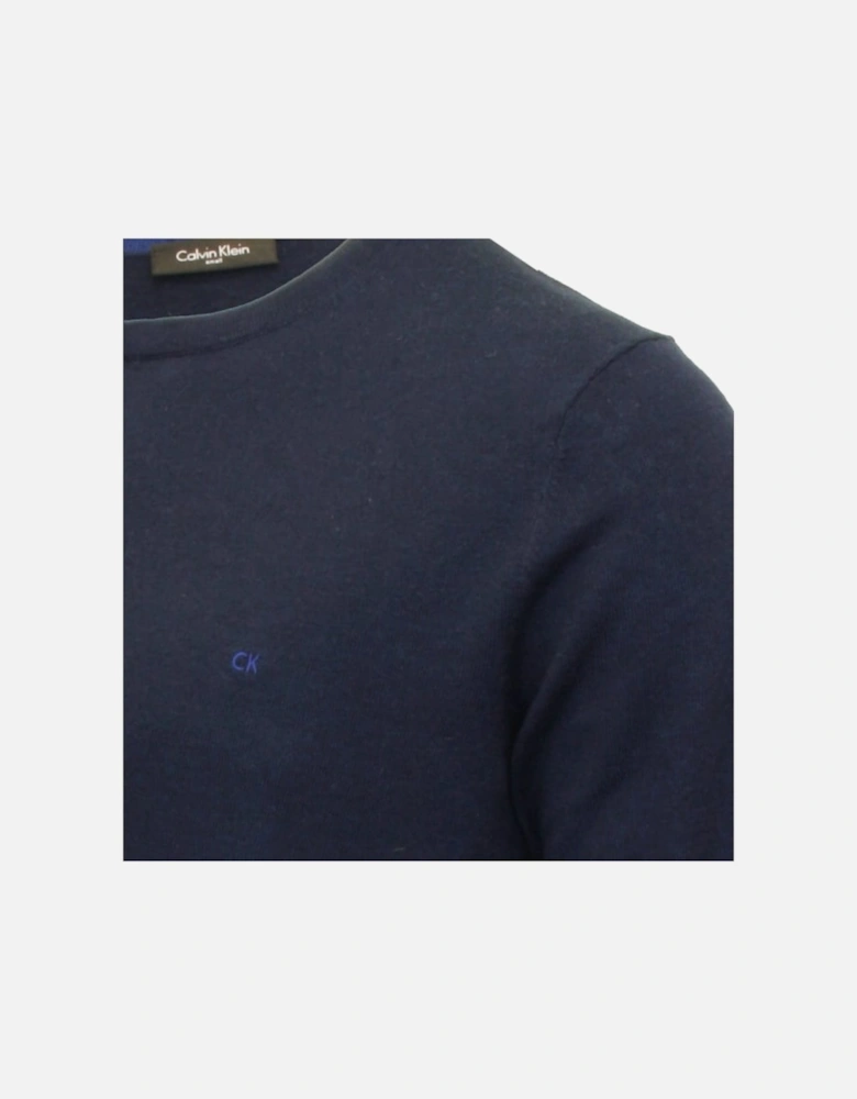 Saul Crew-Neck Ribbed Knit Sweater, Navy