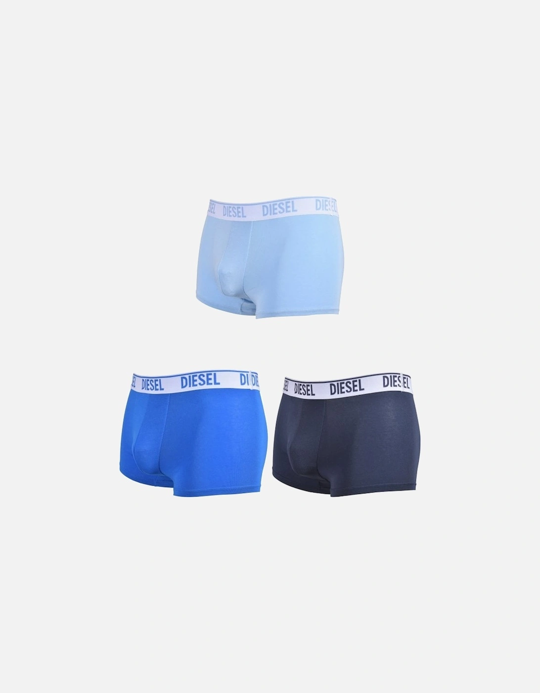 3-Pack Classic Logo Boxer Trunks, Black/Blue