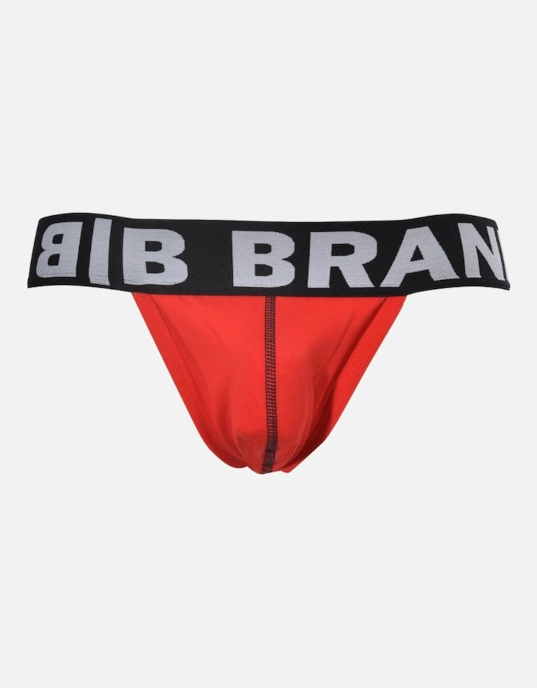 Black Band All-Round Logo Jockstrap, Red