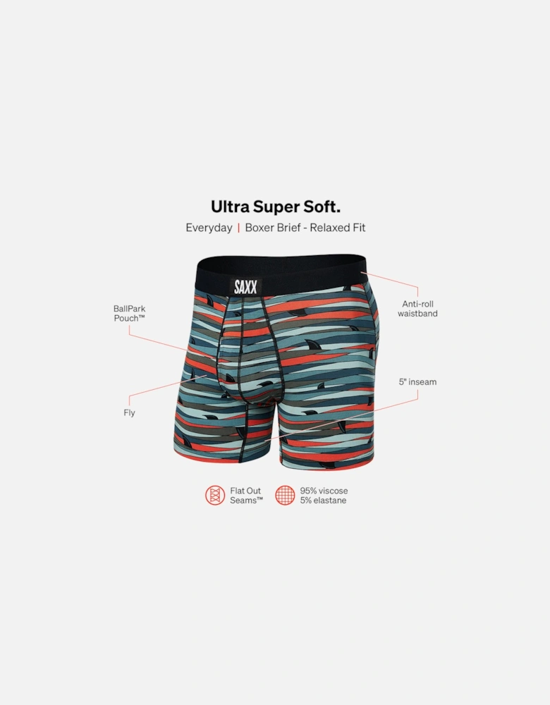 Ultra Fins Boxer Brief, Blue/red