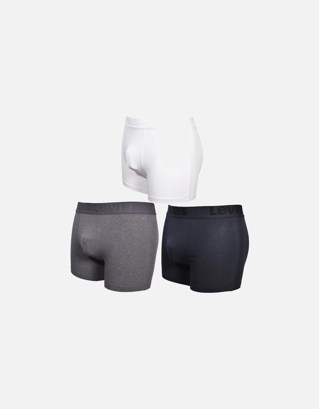 3-Pack Premium Boxer Briefs, Black/White/Grey