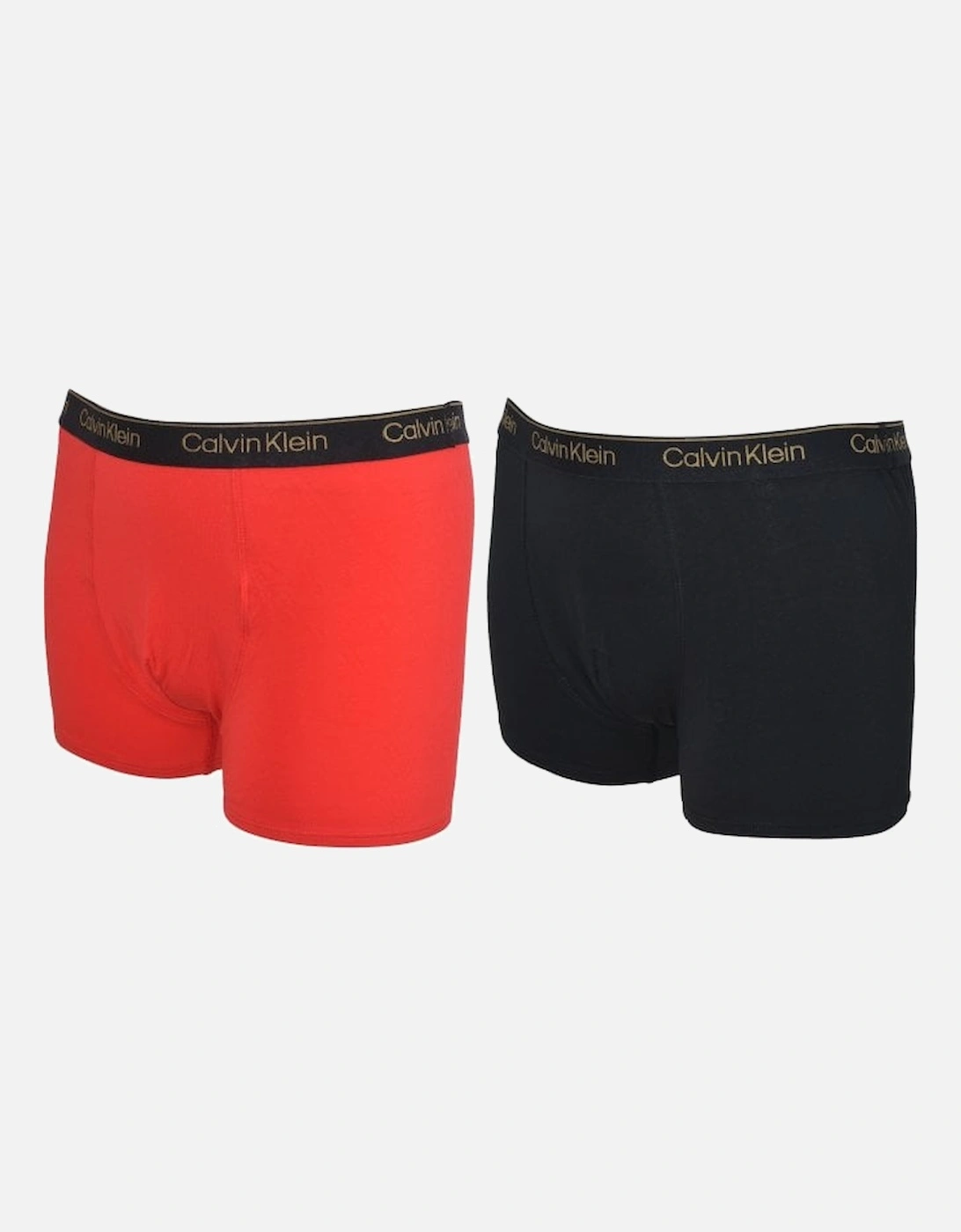 2-Pack Golden Logoband Boys Boxer Trunks, Red/Black