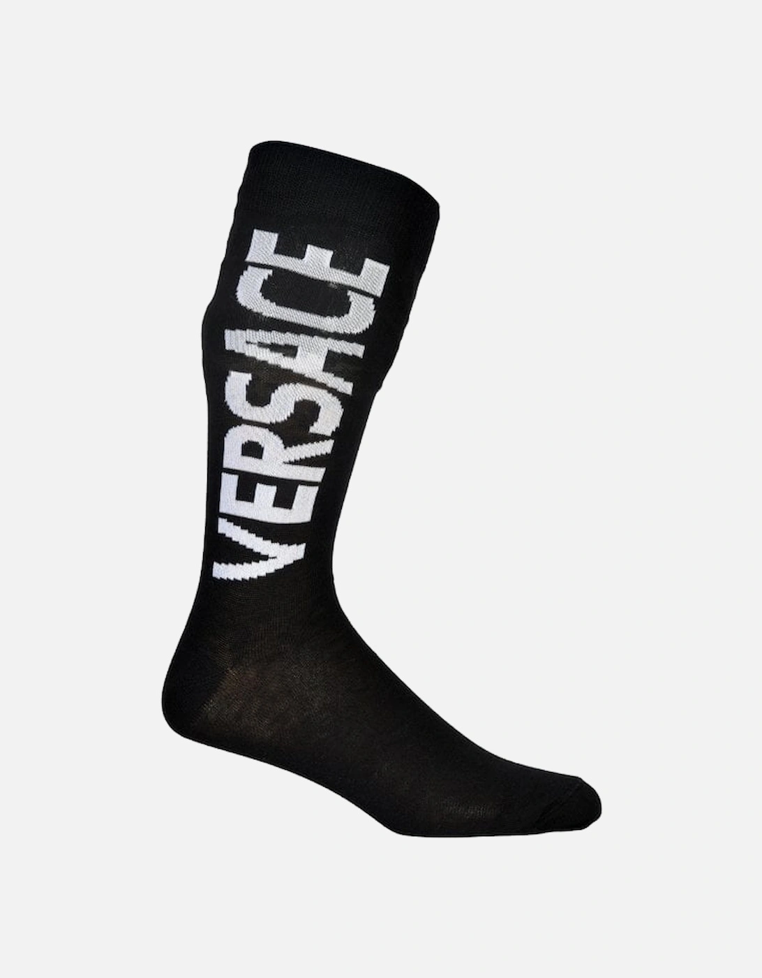 Script Logo Sports Socks, Black/white