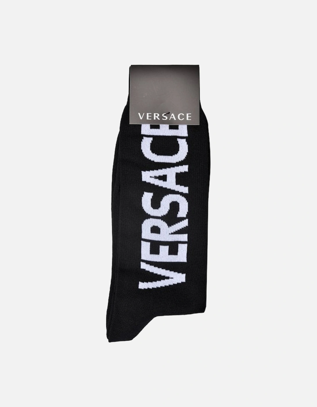 Script Logo Sports Socks, Black/white