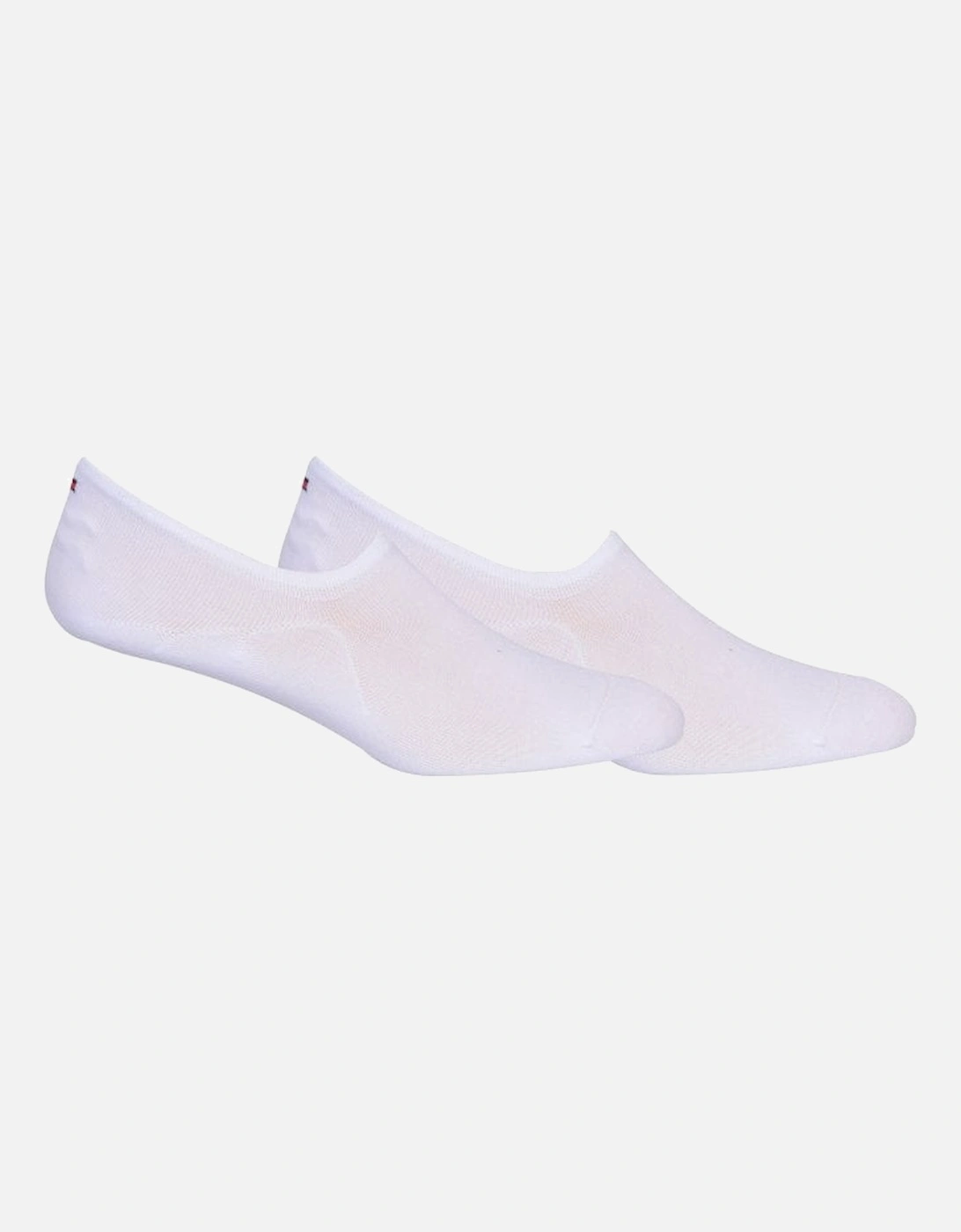 2-Pack Heel Logo Invisible Shoe-Liner Socks, White