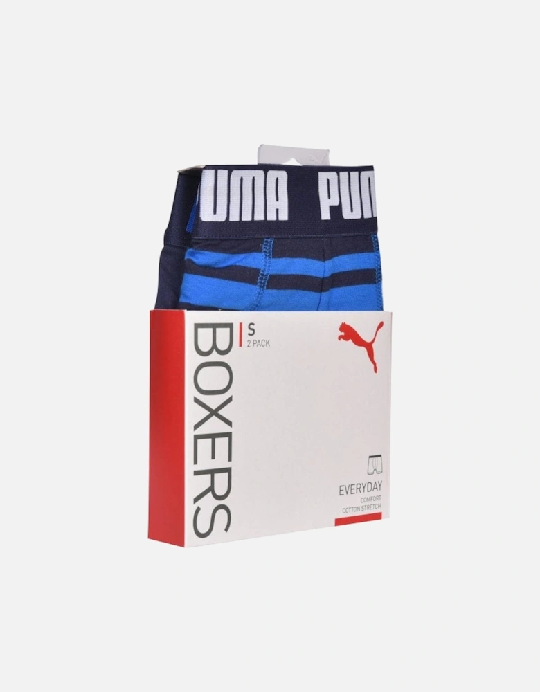2-Pack Heritage Stripe Boxer Briefs, Blue/Navy