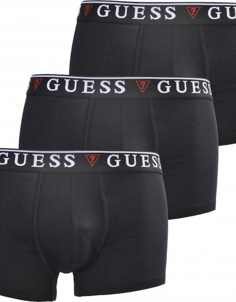 3-Pack Classic Logo Boxer Trunks, Jet Black