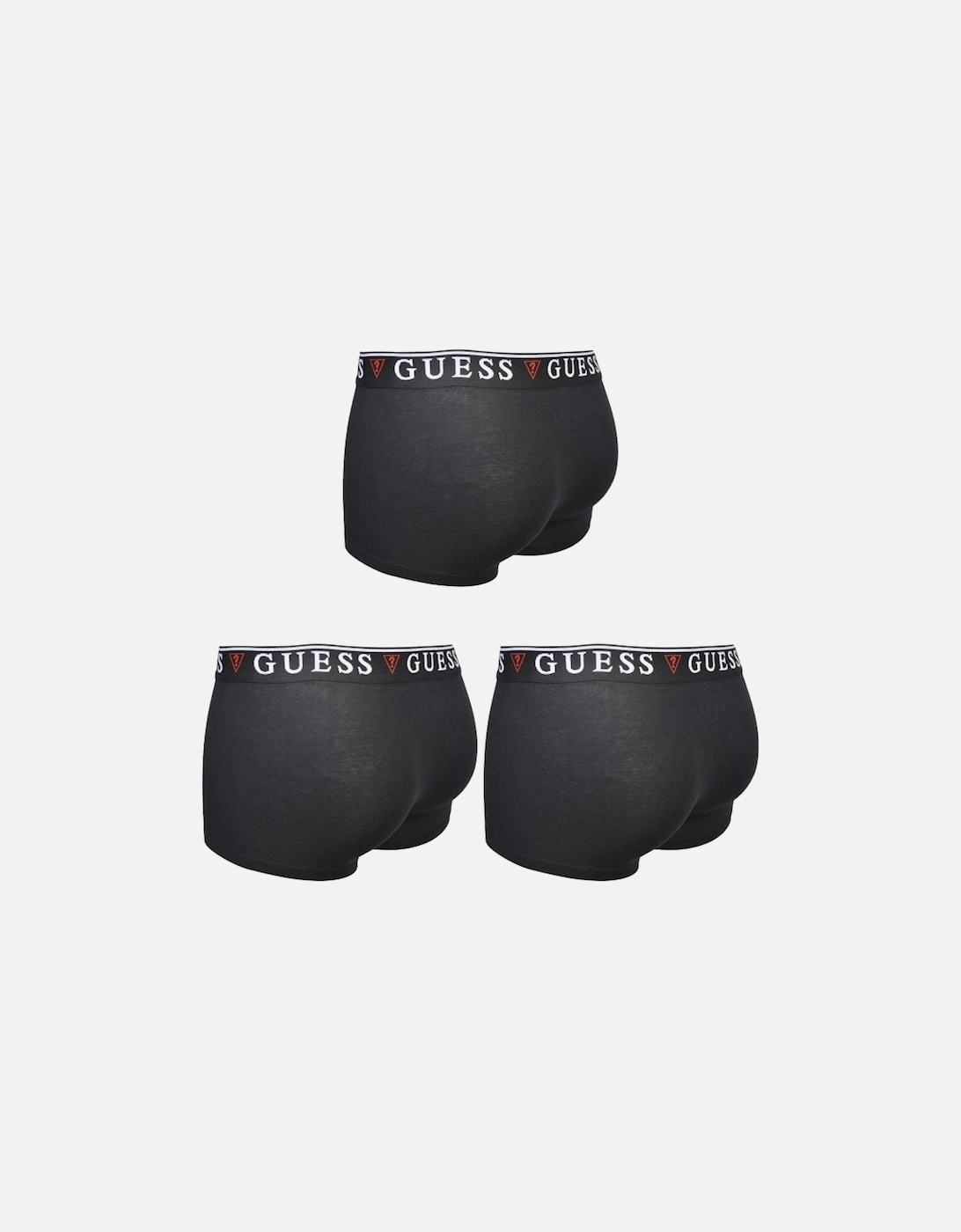 3-Pack Classic Logo Boxer Trunks, Jet Black