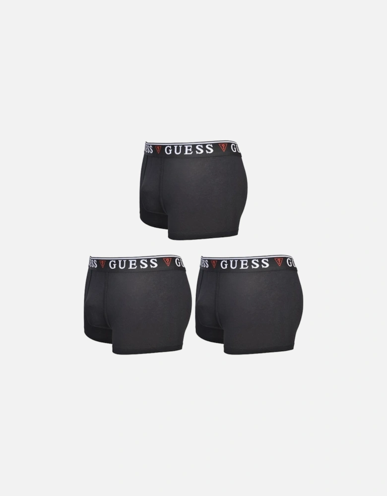 3-Pack Classic Logo Boxer Trunks, Jet Black