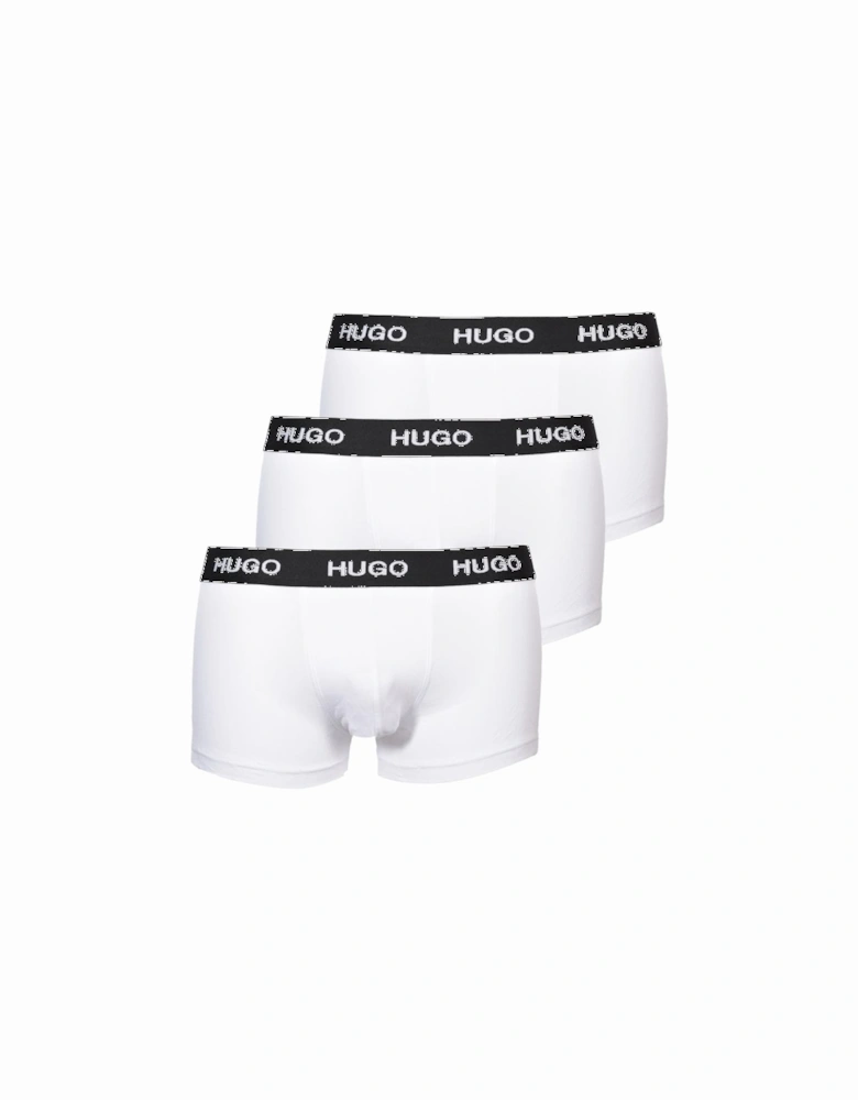 3-Pack Classic Logo Boxer Trunks, White