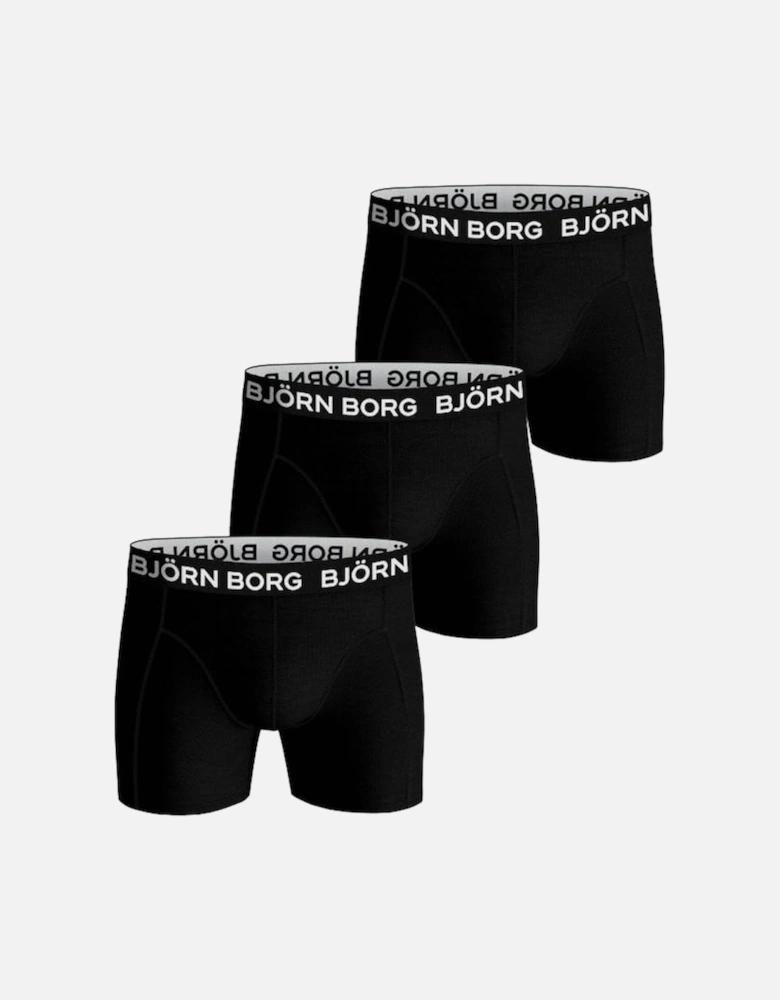 3-Pack Classic Logo Boys Boxer Trunks, Black